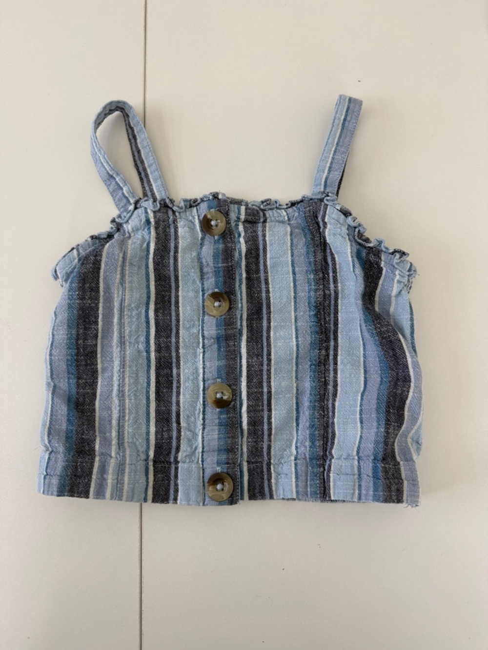 Justice Blue and Black Striped Tank Top